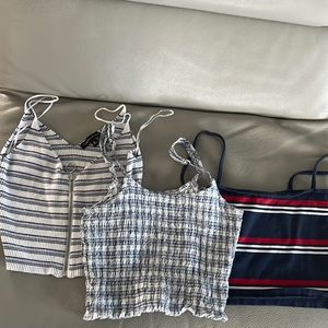 3 striped crop tops size small brandy Melville and Kendall and Kylie (pacsun)